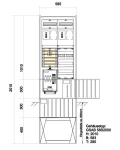 Zähleranschlusssäule Bayernwerk (2Zähler BKE-I) mit Verteiler 3x12TE