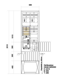 Zähleranschlusssäule Bayernwerk (2Zähler BKE-I) mit Verteiler 5x12TE