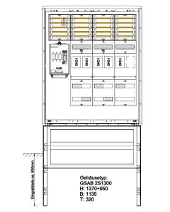 Zähleranschlusssäule Bayernwerk (5Zähler BKE-I) 1xReserveplatz BKE-I