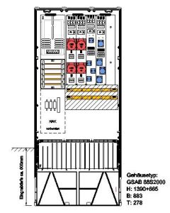 Festplatzsäule mit VNB-Teil,inkl. Montageplatte für Festplatzteil zur Selbstbestückung, mit FP-Einf